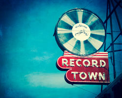 Record Town Neon Sign fine art print